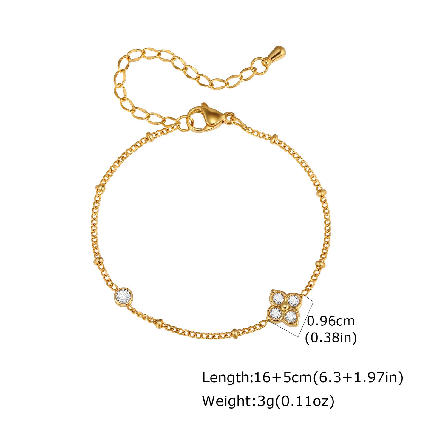 Women's Stainless Steel Zircon Flower Butterfly Full Bracelets