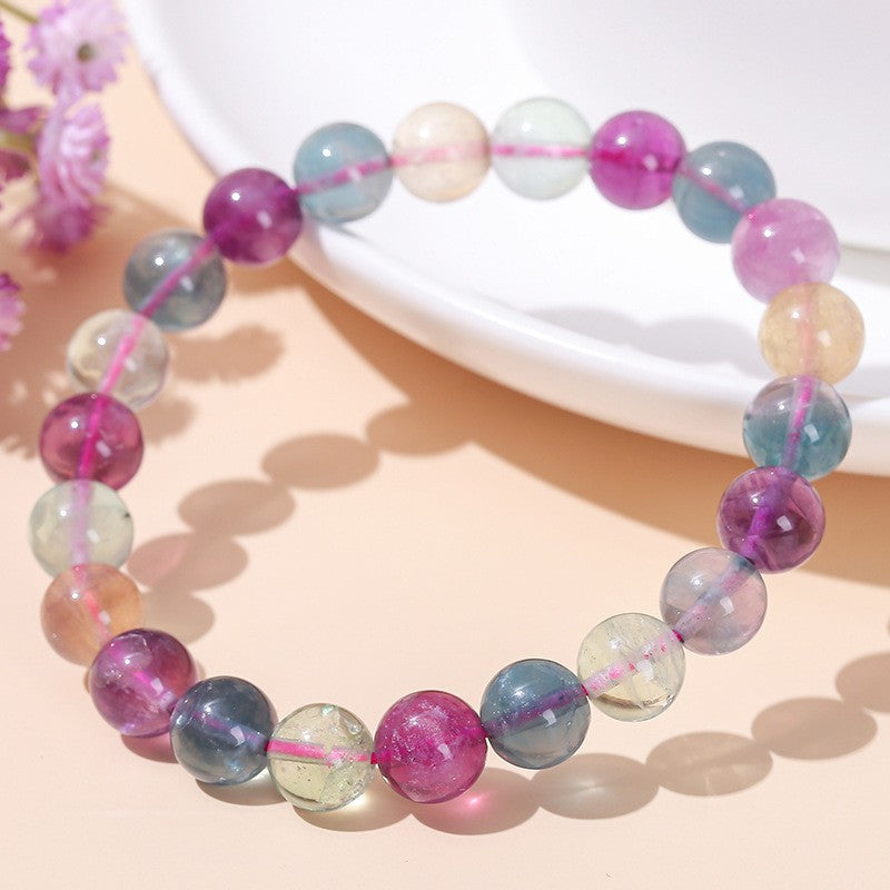 Fluorite Niche Gradient Purple Color Green Bracelets