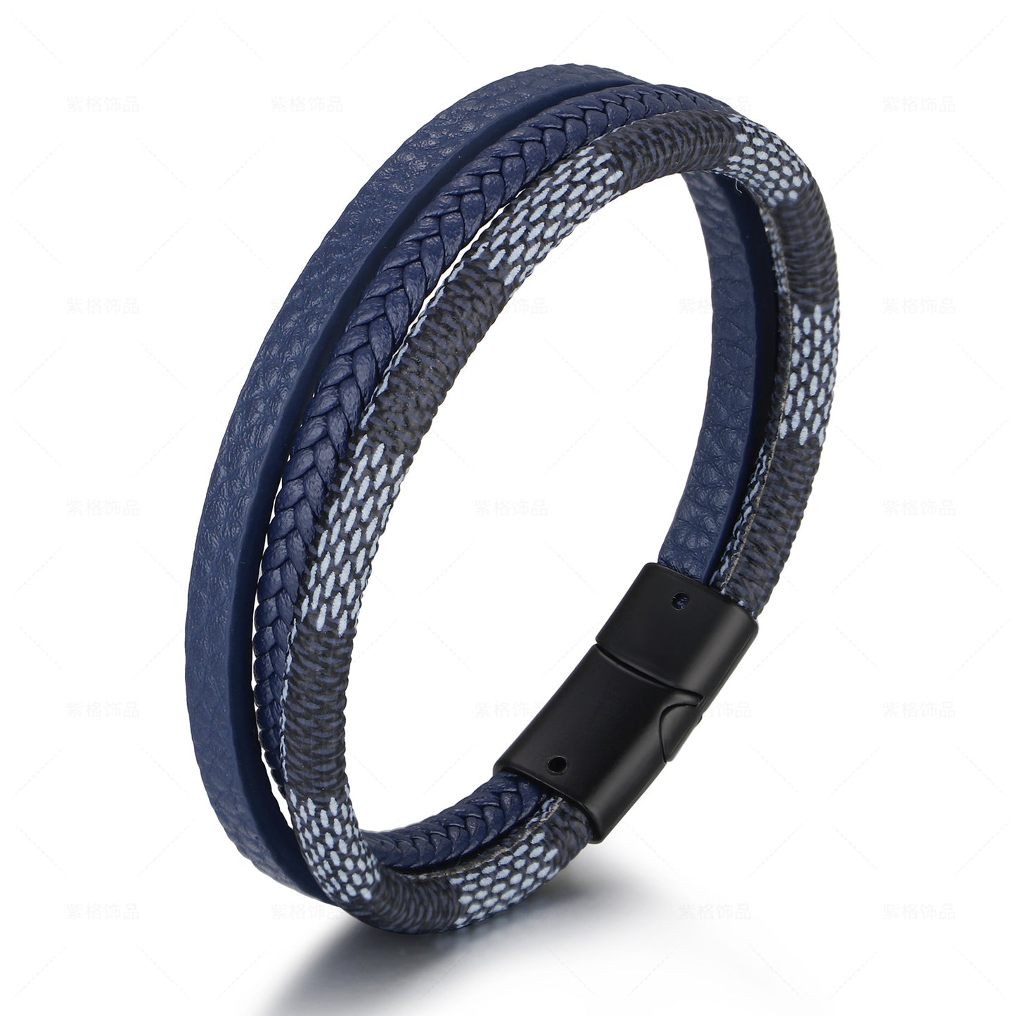 Retro Patterns Leather Unisex Hand-woven Magnetic Bracelets