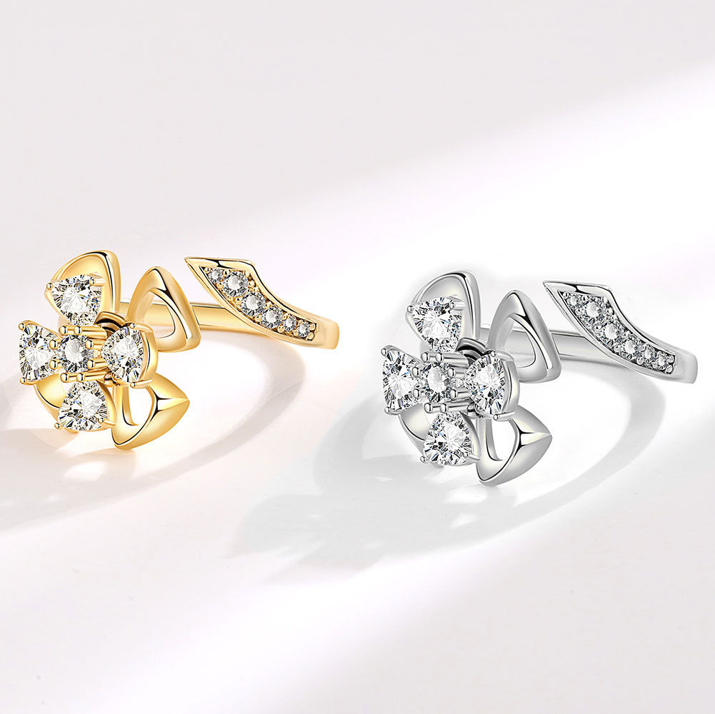 Flower Personality Affordable Luxury Fashion Open Index Rings