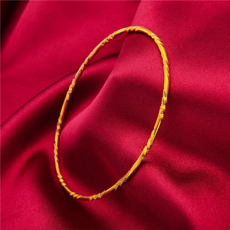 Gold-plated Female Vietnam Placer Gold Thin Thai Coil Bracelets