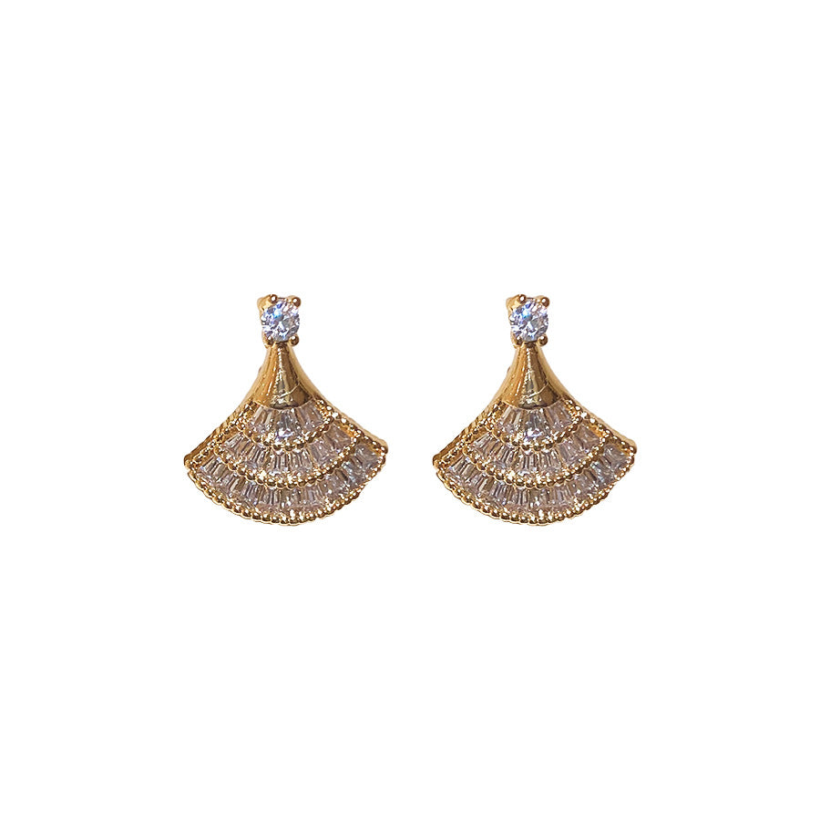 Zircon Fan Shaped Casual Simple Elegant Light Luxury Ear Clip