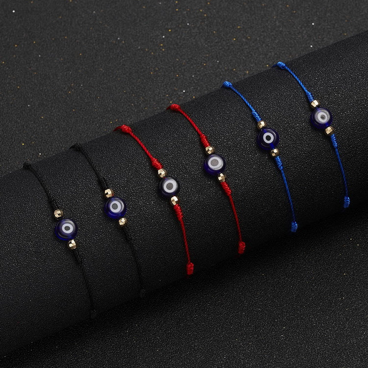 Blue Eye Oblique Red Rope Knot Bracelets