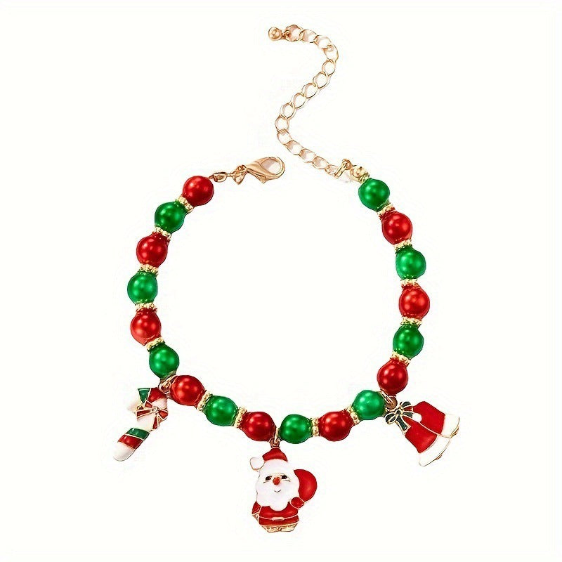 Creative Christmas Beaded Santa Claus Snowman Bracelet