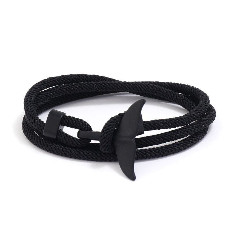 Women's & Men's & Ocean Series Boat Anchor Style Whale Tail Braided Rope Bracelets