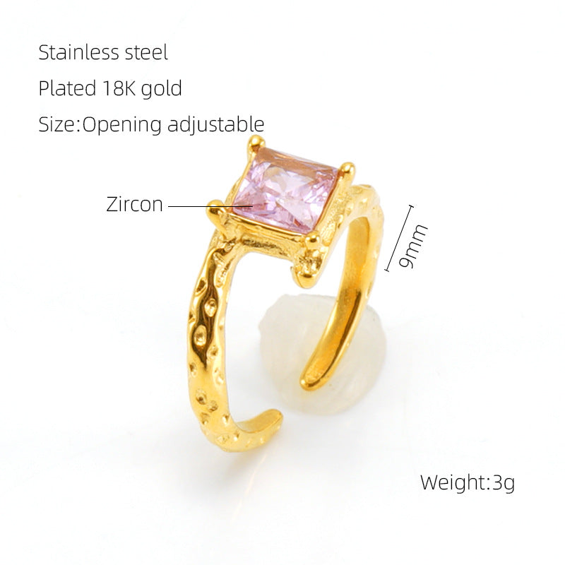 Women's Moonstone Personalized Hip Hop Irregular Geometric Rings