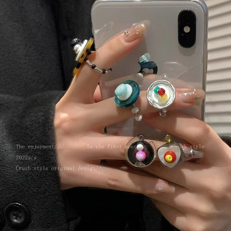 Luxury Minority Design Index Finger Cold Wind Elastic Ring