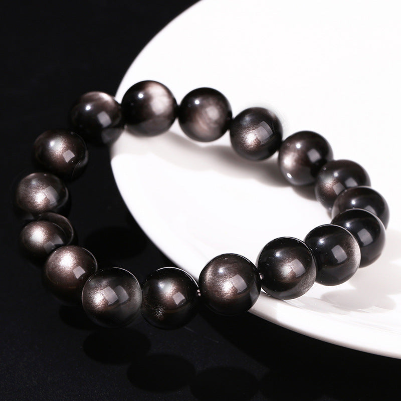 Bracelets simples et simples en pierre d'argent pour femmes et hommes