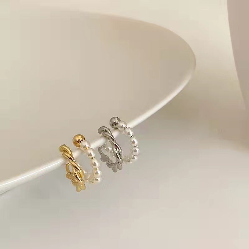 Women's French Style Vintage Pearl Earless Fashion Temperament High Ear Clip