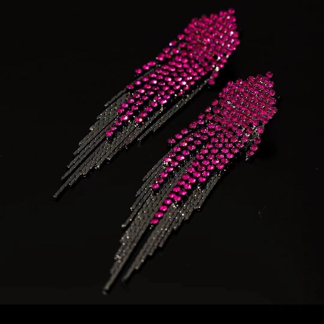 Women's Tassel Fashion Long Elegant Personalized Light Earrings