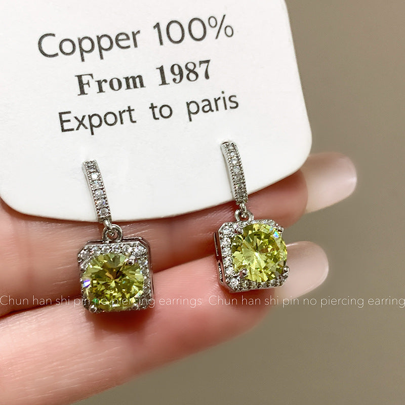 Korean Style Sugar Zircon Light Luxury High-grade Exquisite Versatile Dignified Ear Clip