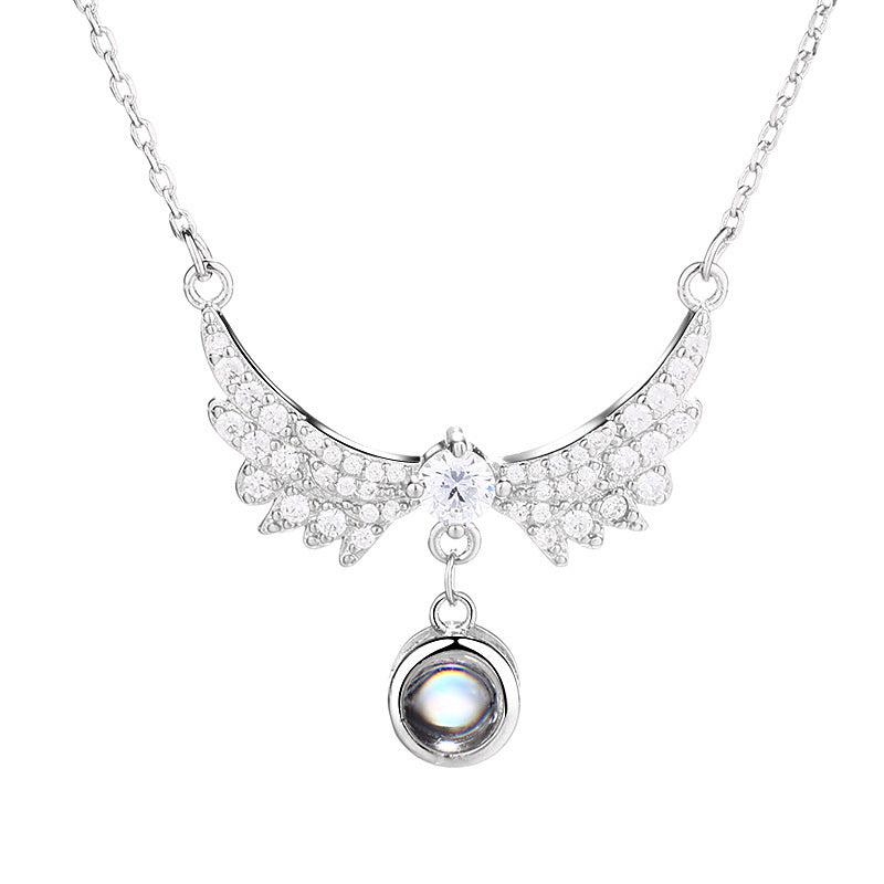 Projection Languages Angel Wings Ladies Clavicle Chain Necklaces