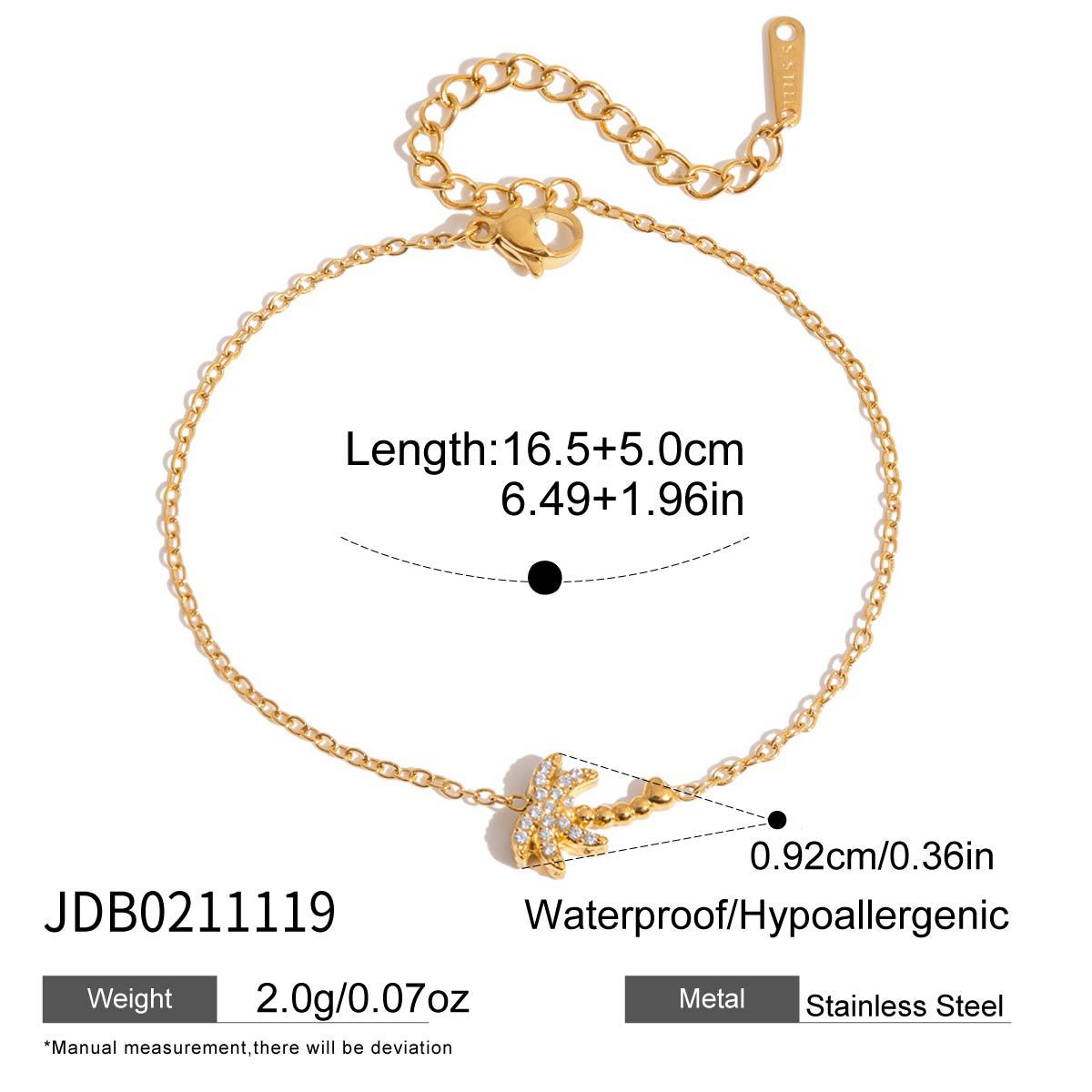 Gold Stainless Steel Zircon Marine Light Luxury High Sense Bracelets