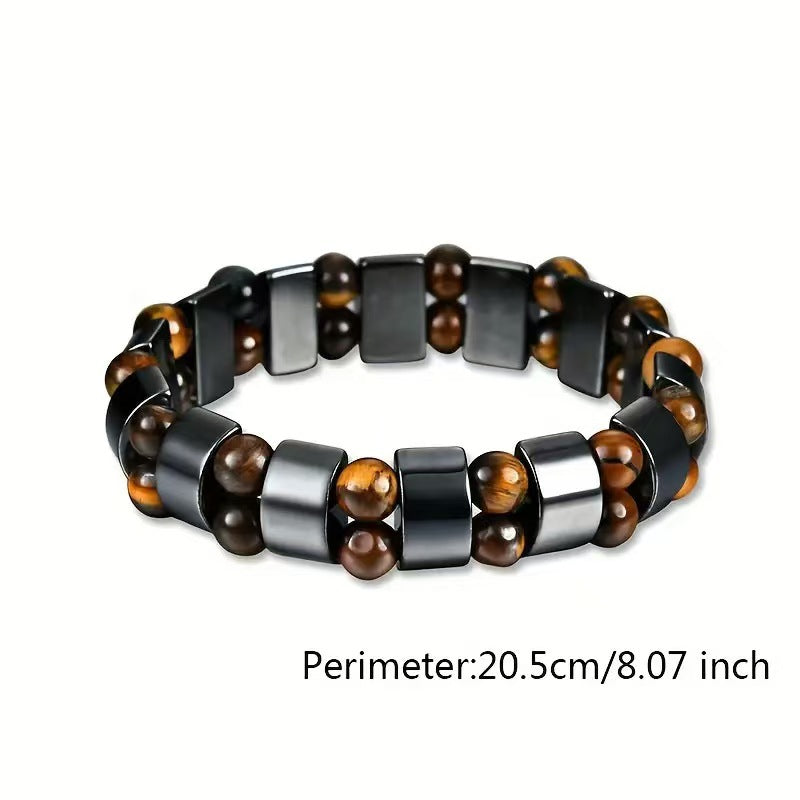 Natural Stone Crystal Tigereye Hematite Beaded Bracelets