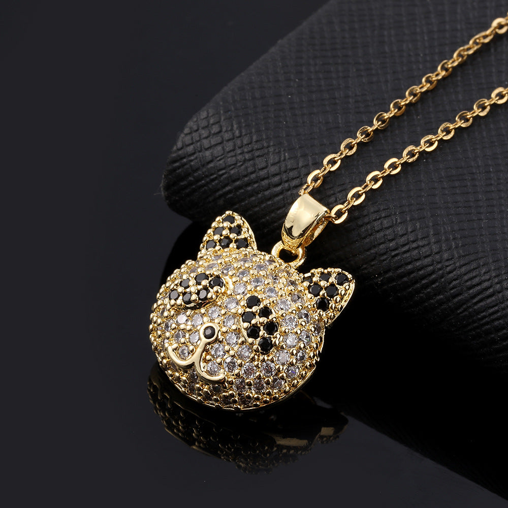 Personality Gold-plated Diamond Bear Female Cartoon Necklaces