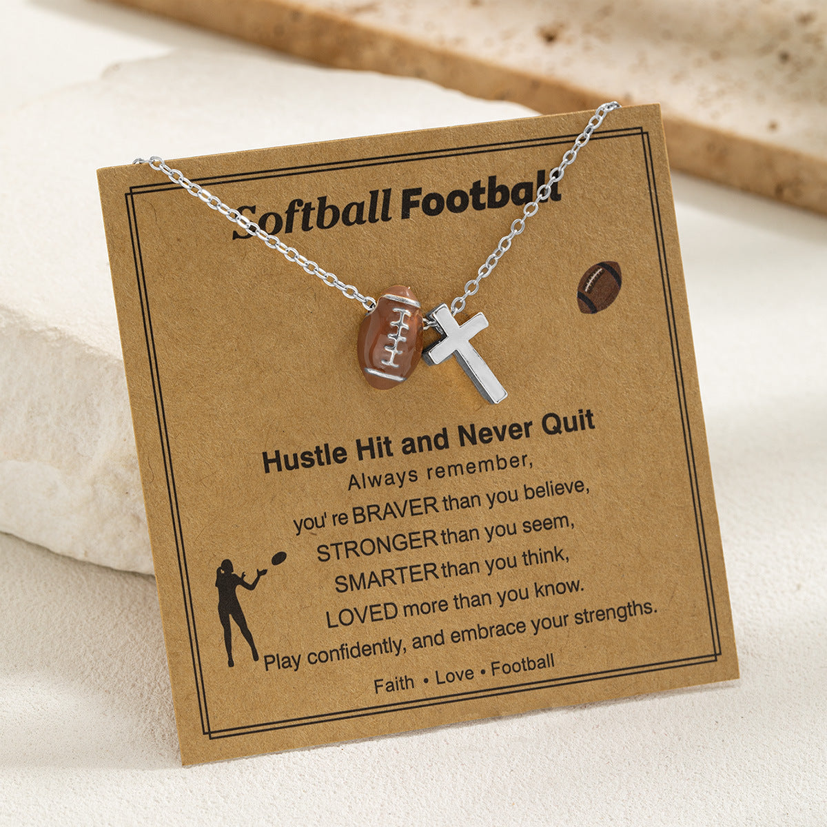 Sports Style Card Alloy Love Cross Basketball Necklaces