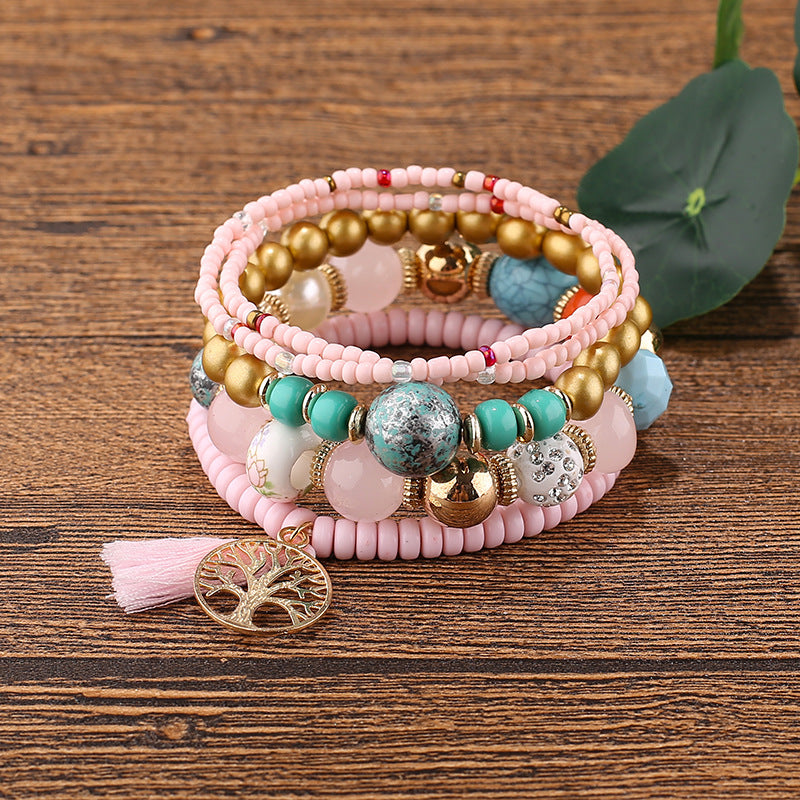 Bohemian Beaded Tassel Tree Of Life Bracelets