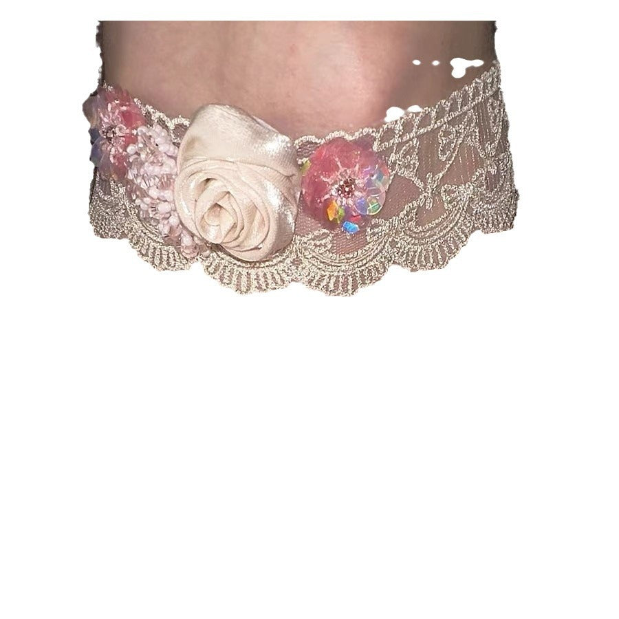 Super Fairy Black White Lace Cross Clavicle High-grade Bow Necklaces