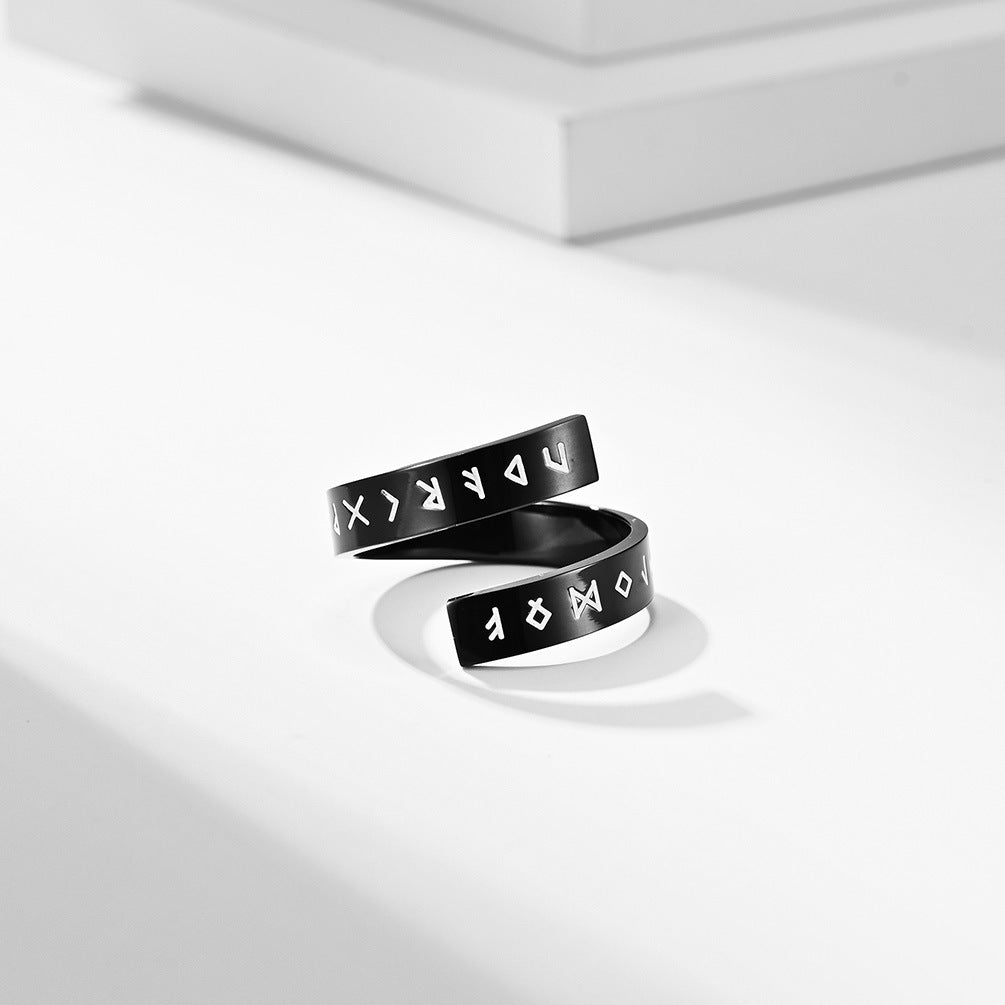 Symbol Open Ended Personality Titanium Steel Rings