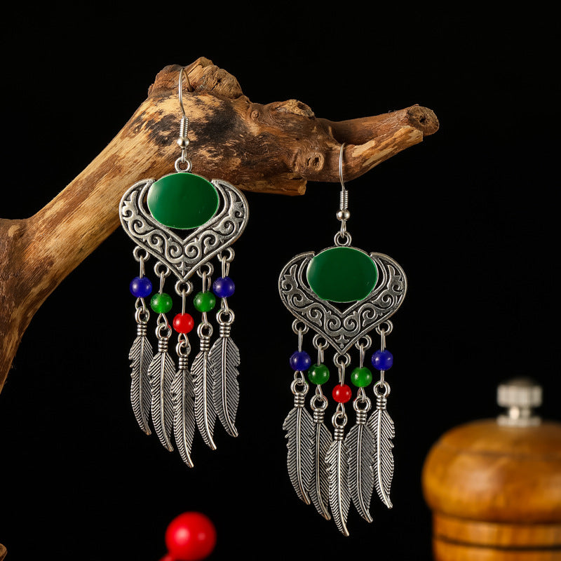 Turquoise Ethnic Style Retro Alloy Yunnan Rings