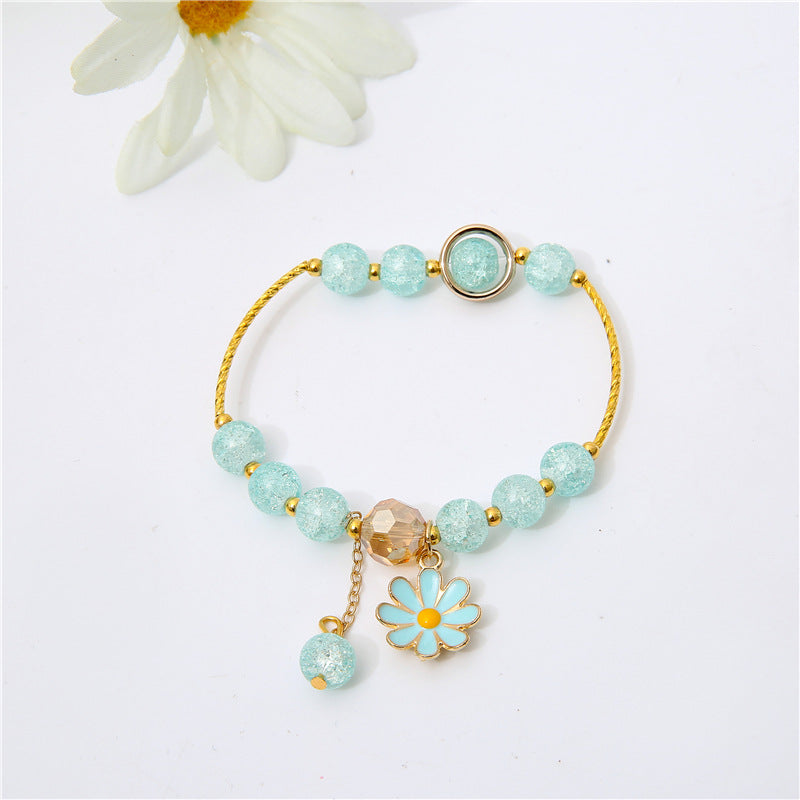 Flower Crystal String Beads Female Sunflower Bracelets