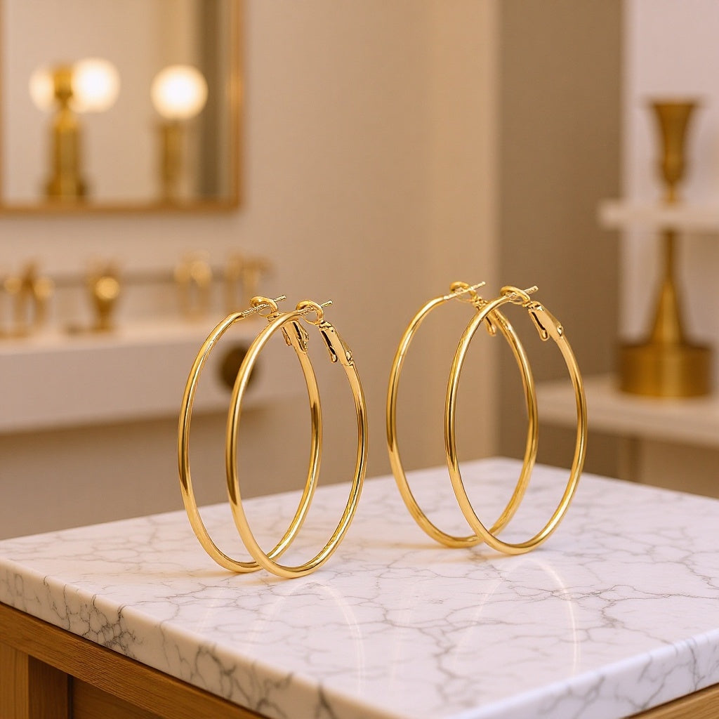 Shrimp Male Buckle Coil Stainless Steel Geometric Circle Earrings
