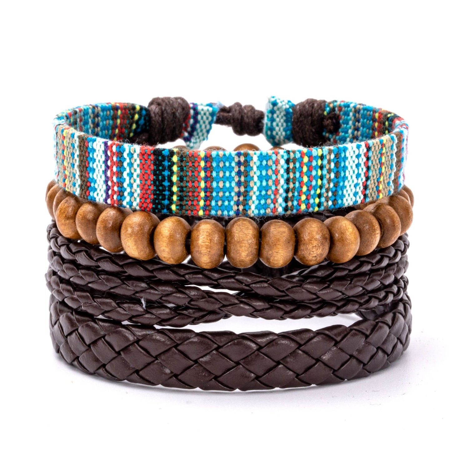 Bracelets tissés de perles colorées ethniques de style bohème pour femmes