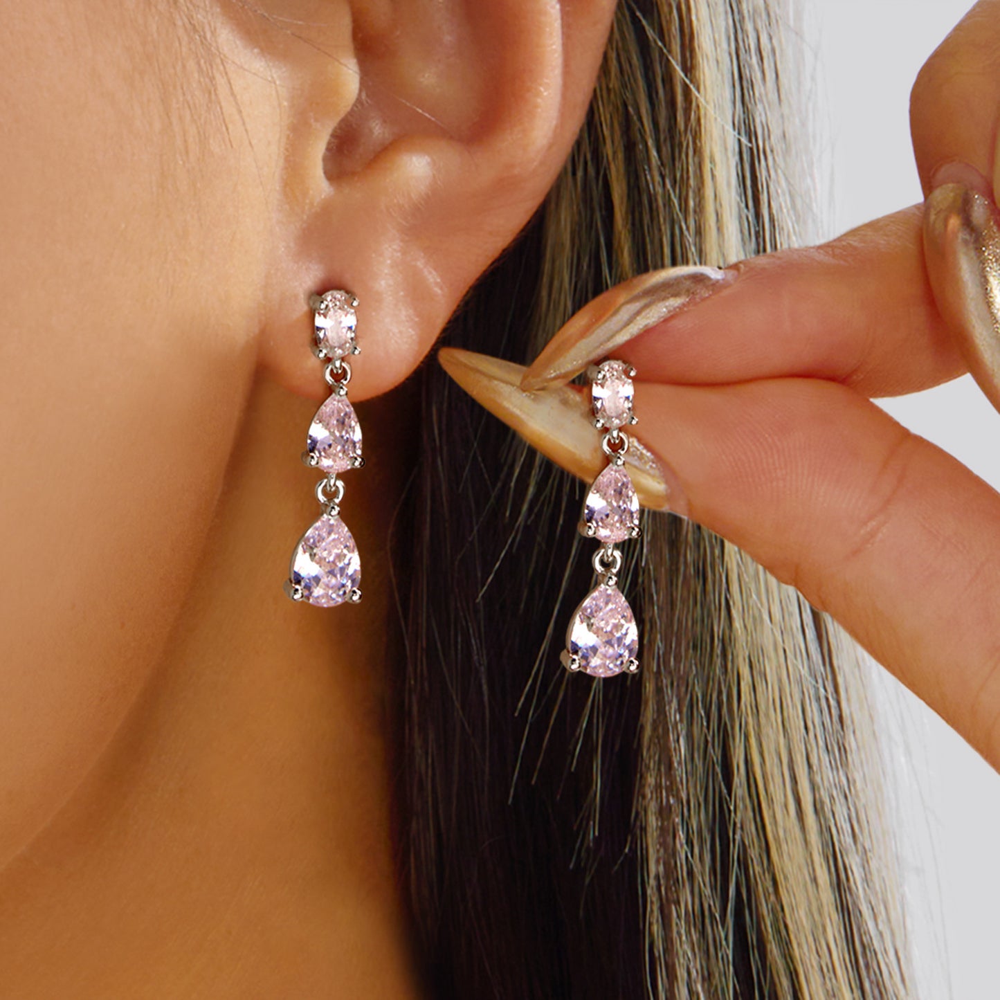 Women's Clip Light Luxury High-grade Environmental Protection Copper Geometric Earrings