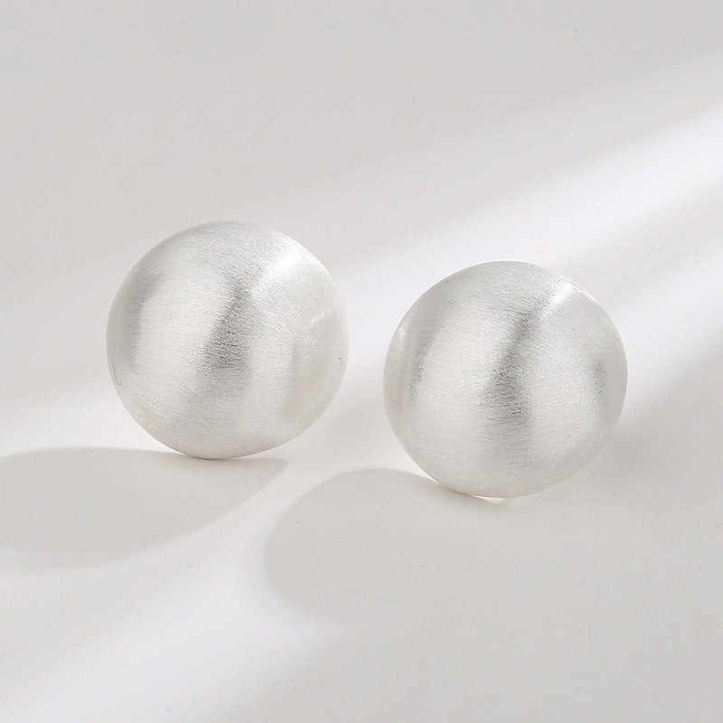 Boucles d'oreilles de style givré pour femme, boule de tempérament brossé