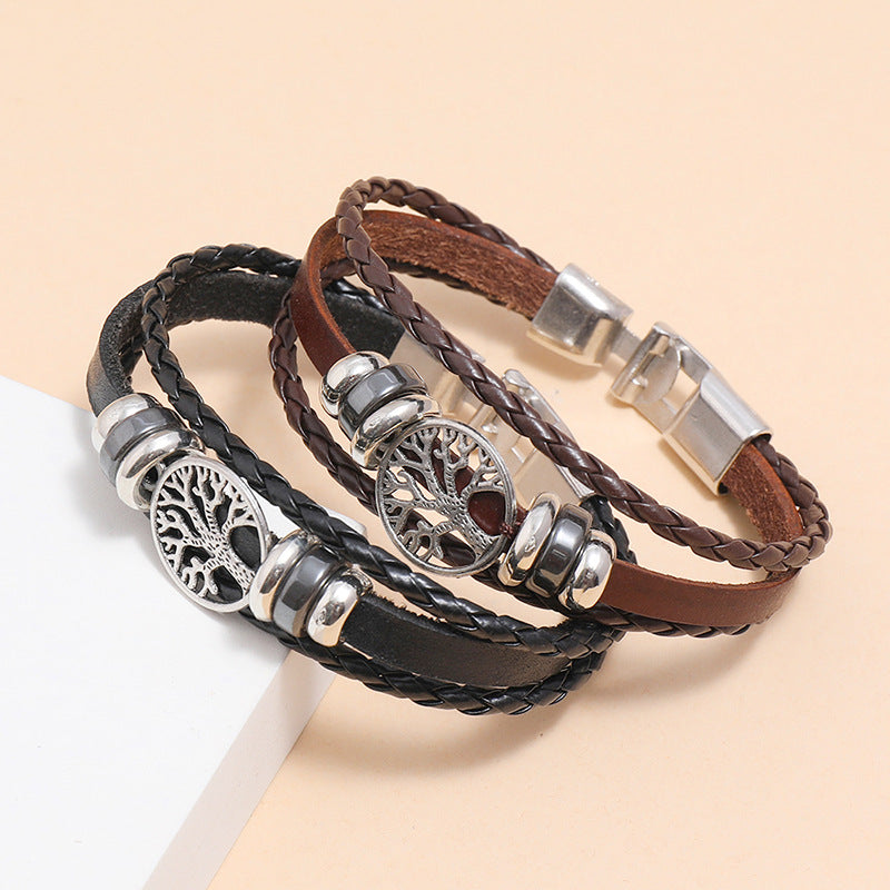 Men's Fashion Ornament Personality Lucky Tree Woven Bracelets