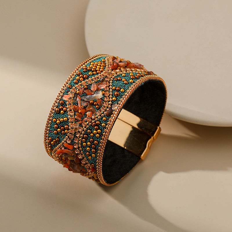 Christmas Gift Bohemian Handmade Gravel Bead Ethnic Bracelet