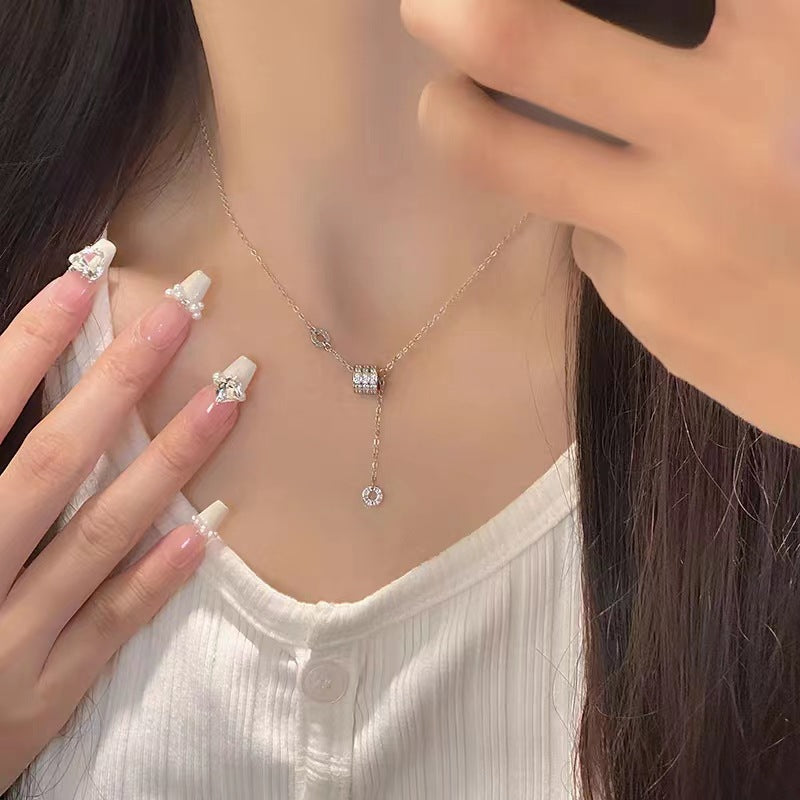 Source Small Waist Tassel Full Diamond Sterling Necklace