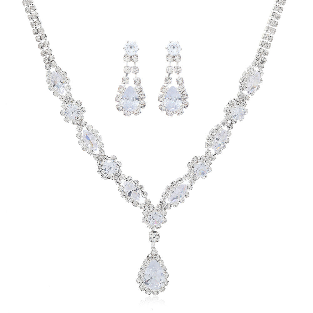 Women's Fashion Suit Rhinestone Zircon Bright Drop-shaped Entry Lux Rings