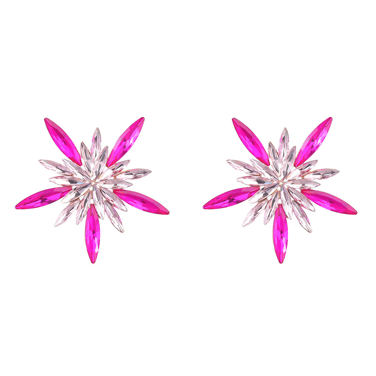 Fleur en strass pour femmes, boucles d'oreilles de Style modèle entièrement bijou