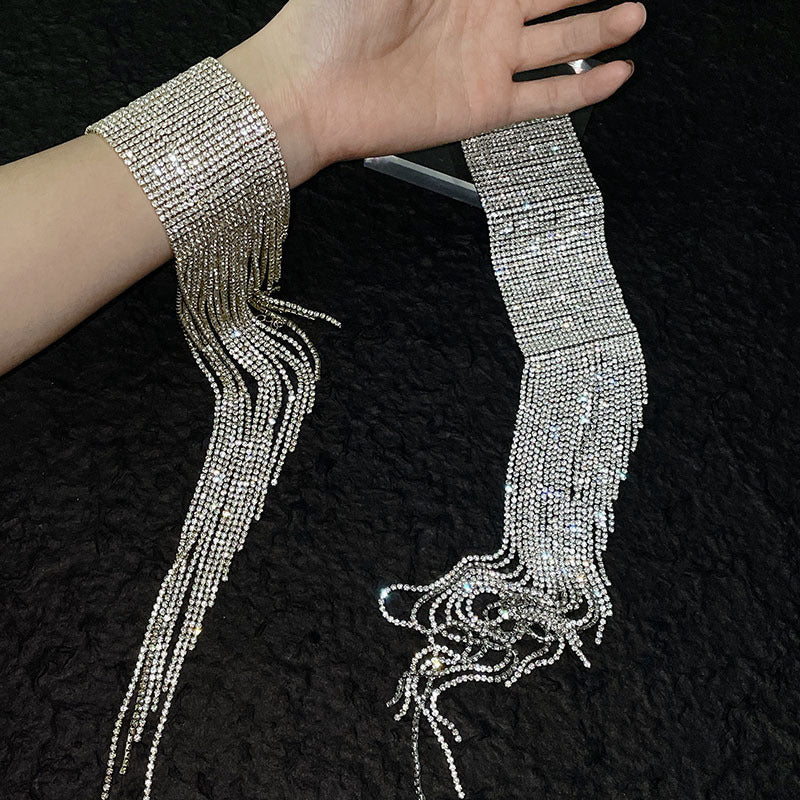 Women's Super Flash Wide Edge Tassel Full Bracelets