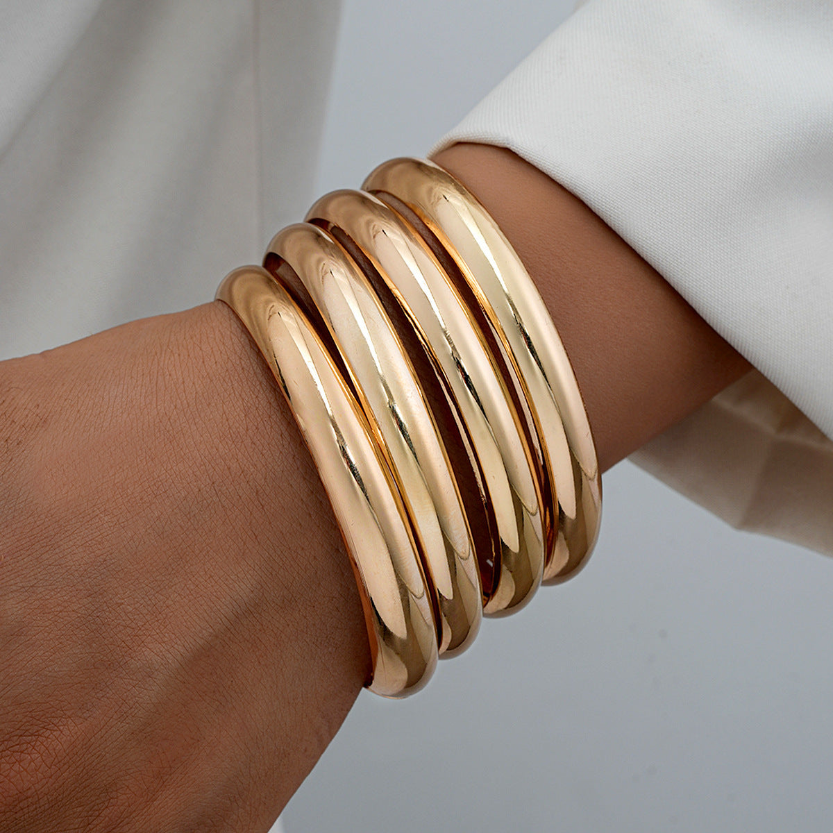 Gold Pigment Medium Small Personalized Wide Twin Fashion Bracelet