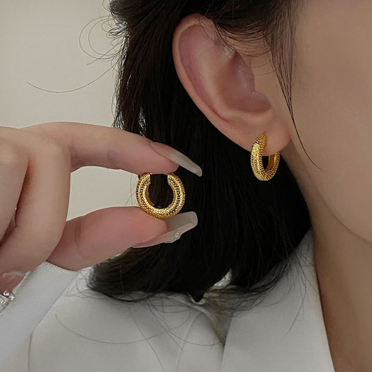 Women's Minority Fashion Metal Sense Round Elegant Earrings