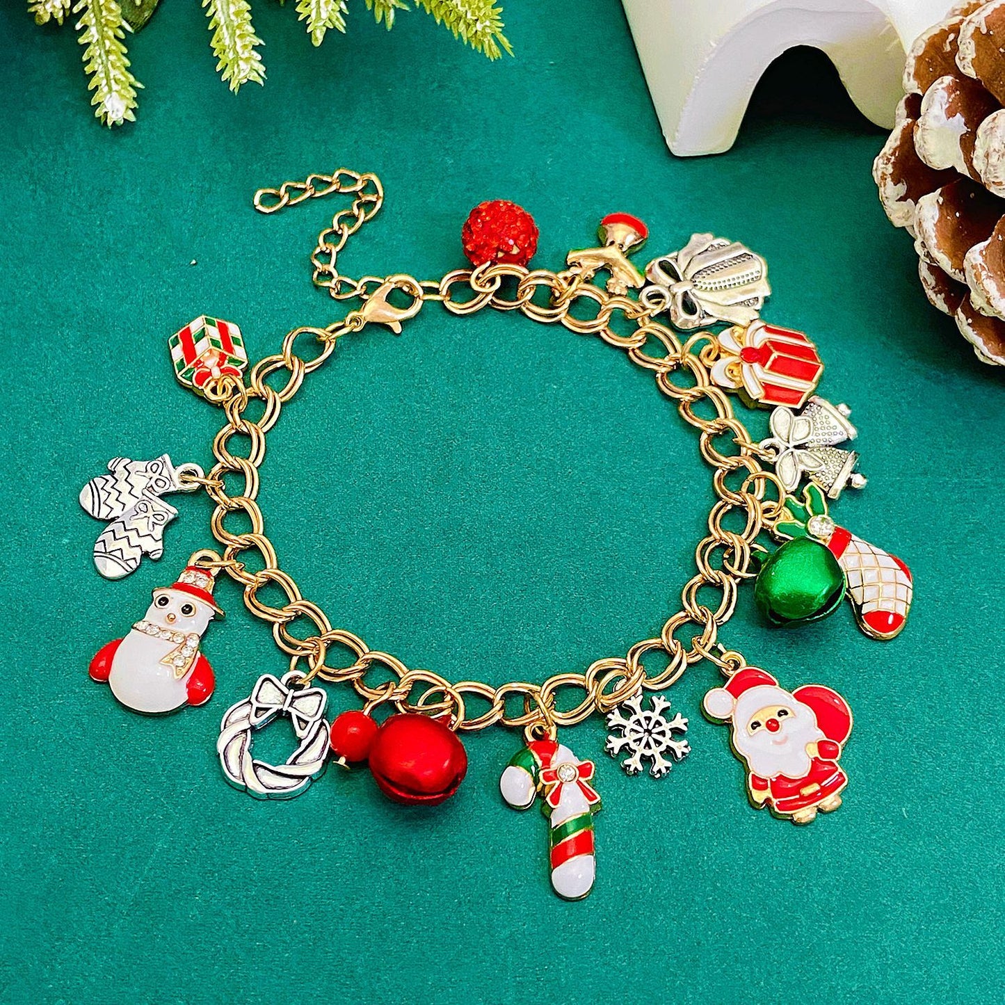 Chain Alloy Dripping Oil Tree Elk Bracelets