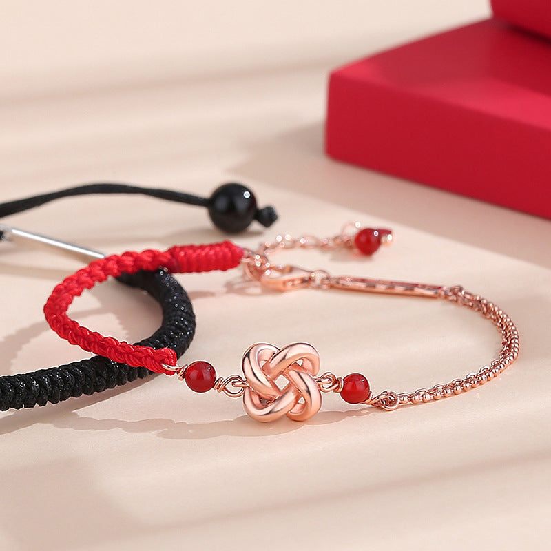 Couple Design Braided Red Rope Mobius Bracelets