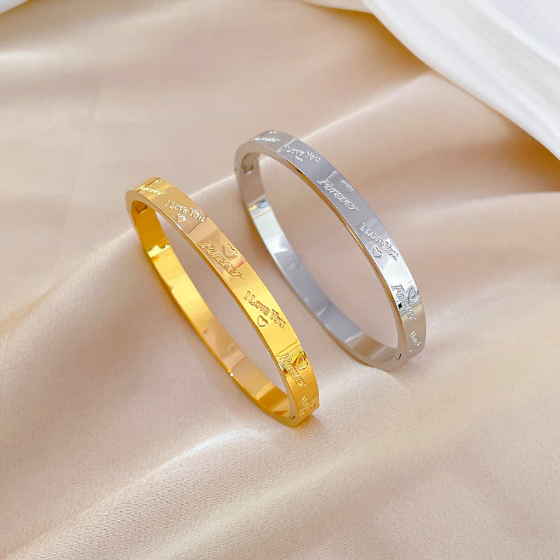 Whole Body Titanium Steel Love Minimalist Retro Fashion Bracelets