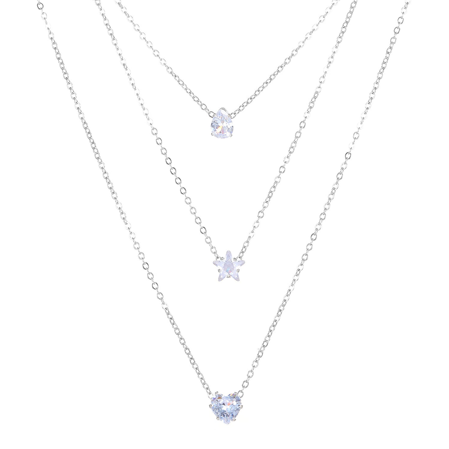 Heart Elegant Female Crystal Zircon Pendant Necklaces