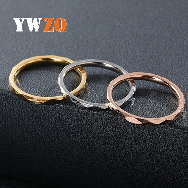 Women's Stainless Steel Geometric Simple Very Fine Rings