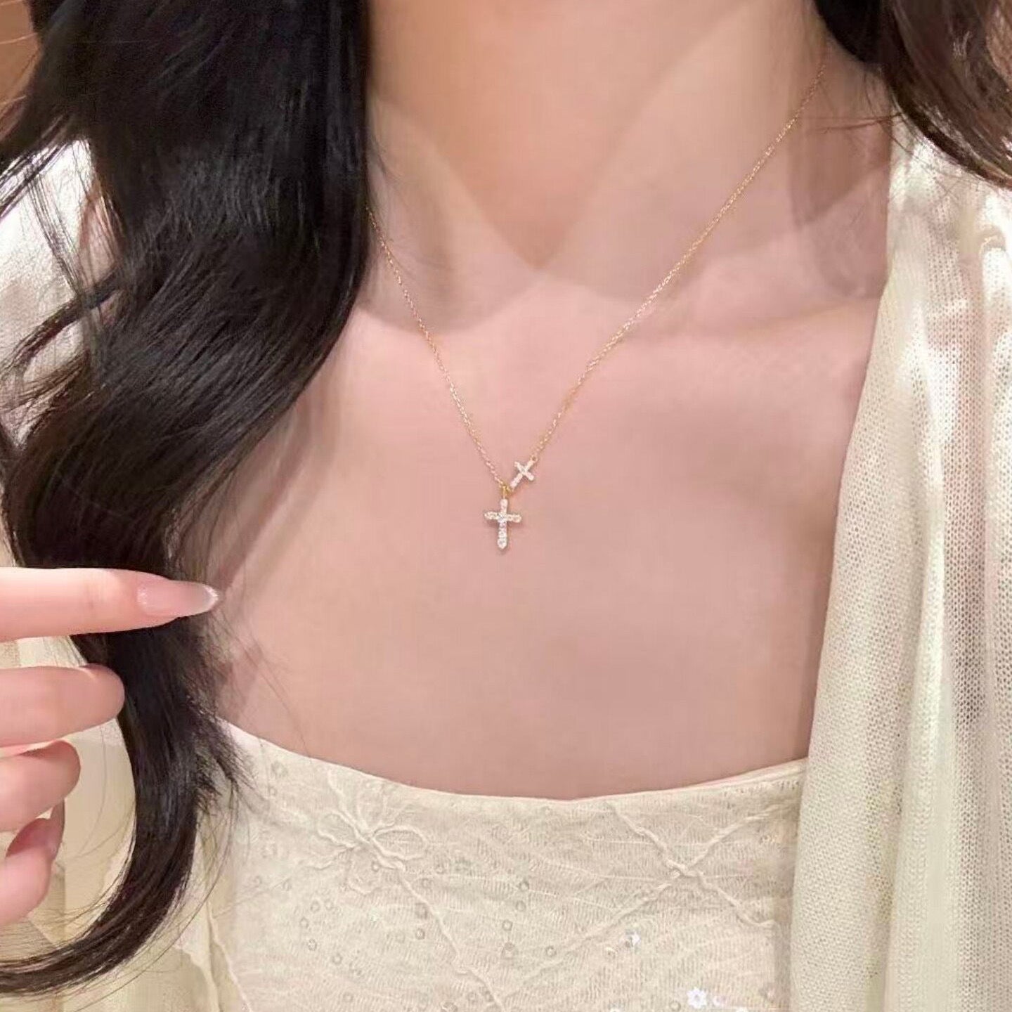 Cross Female Clavicle Chain Light Luxury Minority High-grade Necklace