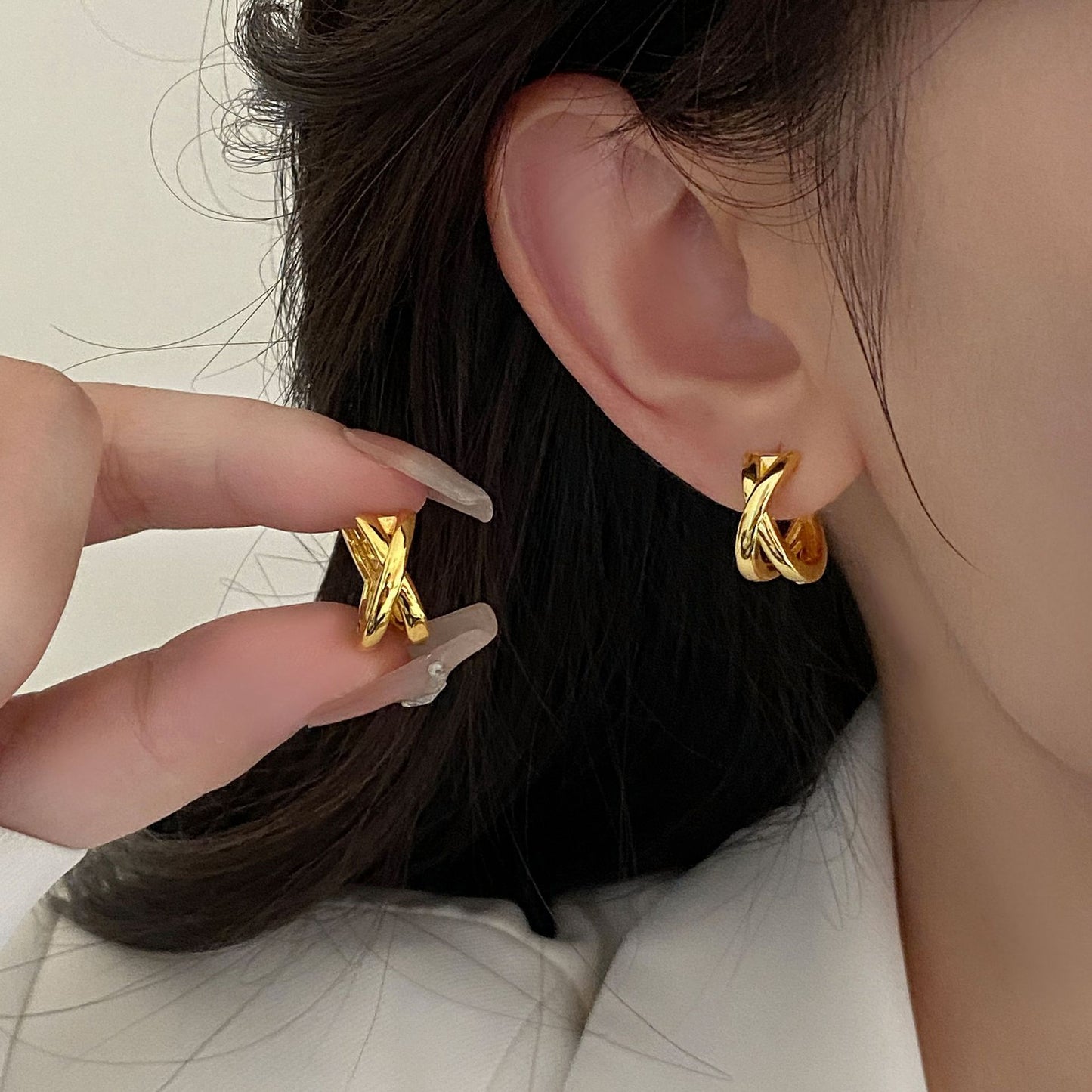 Women's Cross Ear Clip Fashion Elegant Graceful Earrings