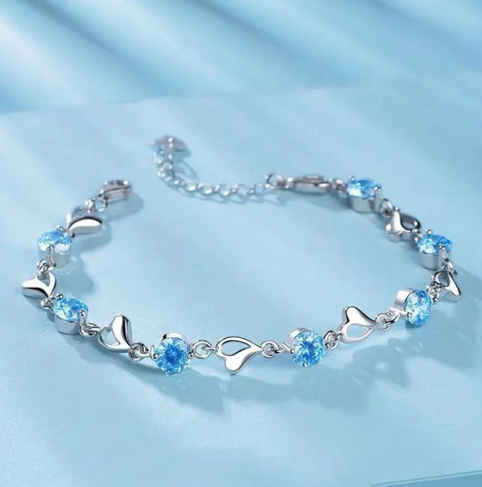 Sweet Cool Loving Heart Zircon Simple Design Bracelet