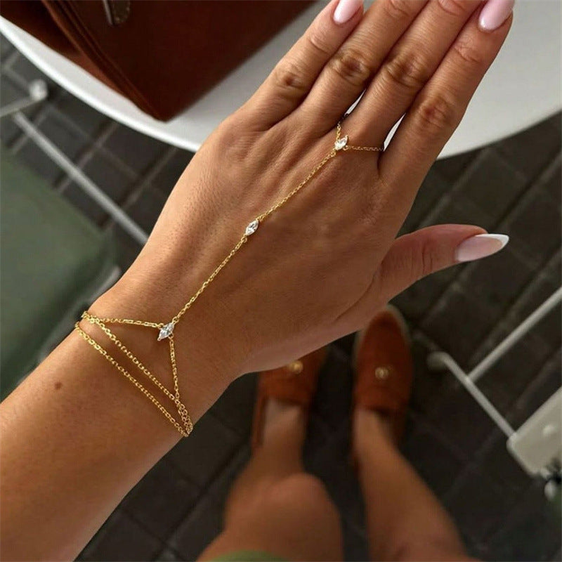 Women's Light Luxury Copper Chain Finger Graceful Personality High-grade Bracelet