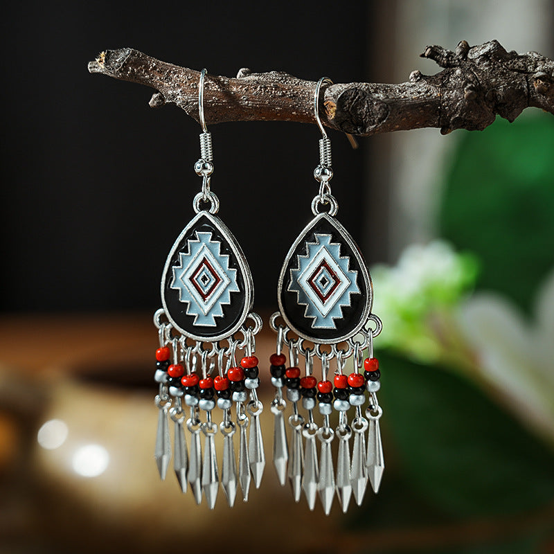 Turquoise Ethnic Style Retro Alloy Yunnan Rings