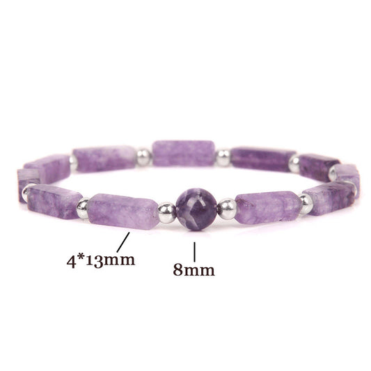 Women's Natural Amethyst Rectangular Simple Fashion Charm Bracelets