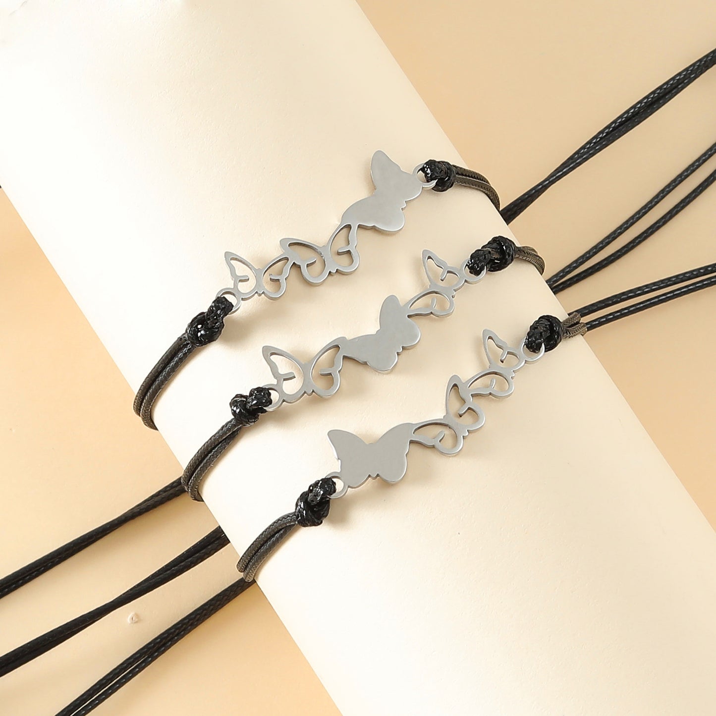 Personality Stainless Steel Hollow Butterfly Hand Bracelets