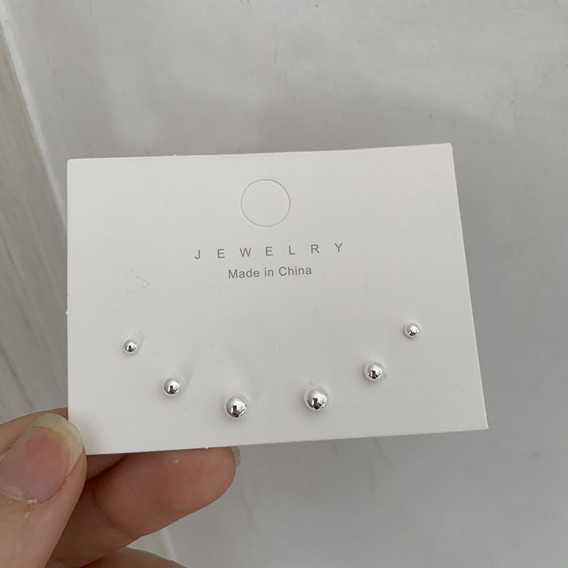 Gentle Perfect Circle Pearl Earings Mini Temperament Sier Needle Earrings